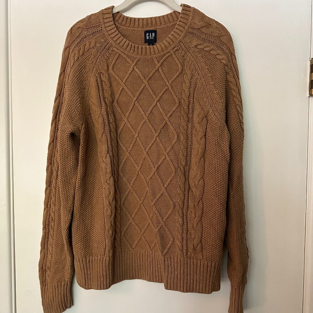 Camel Brown Crew neck Knit Sweater Womens size Large